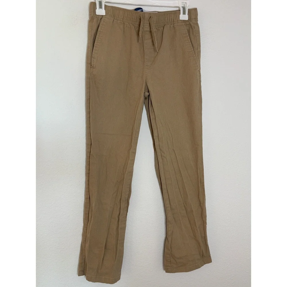 Old Navy Boys XL 14-16 Straight Built-In Flex Khaki Tan Chino Pants Drawstring
